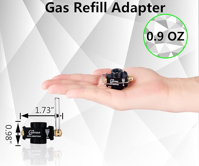 Horynar Butane Refill Adapter Isobutane Fuel Canister Isobutane Canister Butane Propane adapter with Exhaust Air Pressure Button/Great for jetboil fuel Canister/Backpacking Camping Stove Adapter