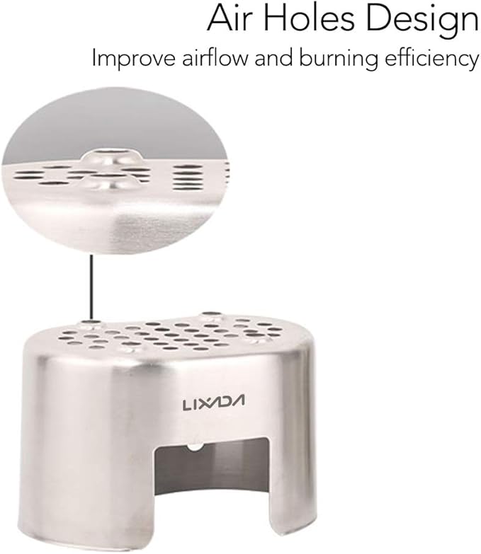 Lixada Camping Cookware Stainless Steel Canteen Cup Hanging Pot with Wood Stove Set for Outdoor Survival Backpacking Hiking Picnic