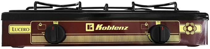 Koblenz PFK-200A 2 Burner Propane Stove, 8,000 BTU Portable Cooktop, Porcelain Cover, Manual Ignition, LP Gas, Camping Stoves for Outdoor, Tailgating, Cookouts, Bronze