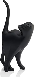 Black Cat Statue Modern Abstract, Home Office Shelf Decor, 7-Inch Vibrant Assorted Colors, Easy to Match Any Decor Style