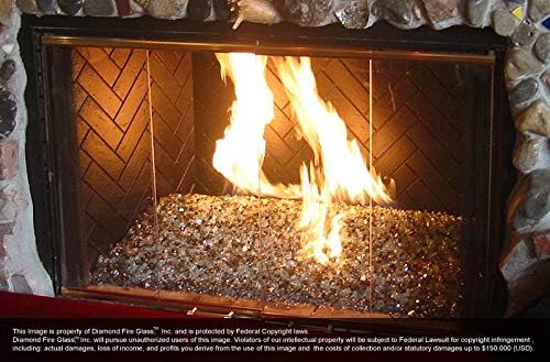 Hiland Reflective Fire Glass, 10 lb, Bronze