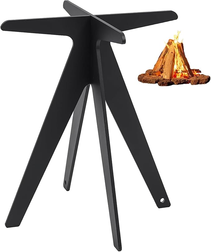 Portable Camping Fire Pit Grate - Small Fire Pit Grate to Hold Cookware, Original Vertical Wood Fire Pits, Heavy-Duty fire Pit Grate for Outdoor Fire Pits, Picnic & Gatherings (Low Smoke, Big Flames)