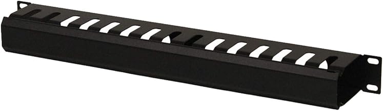 NavePoint 1U Metal Rack Mount Horizontal Cable Manager Duct Raceway for 19 Inch Server Rack