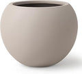 KUTE NEST 9.7" H x 12" D Premium Globo Fiberstone Round Planter with Drainage Hole, Smooth Finishes, Weather Resistant for Indoor and Outdoor Use, Included 2 Extra Coco Mats (Taupe, 7.8" Pot Opening)