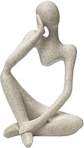 prosfalt Sandstone Resin Thinker Style Abstract Sculpture Statue Collectible Figurines Home Office Bookshelf Desktop Decor(Sandstone - Left Reverie)