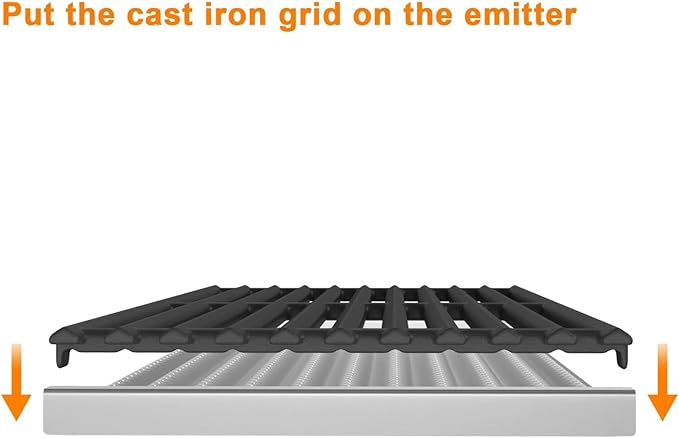 17" Cooking Grid Grates and Emitter Plates Replacement Parts for Charbroil Commercial Infrared 3 Burner 463242516 463242515 466242515 466242615 463243016 463367516 G466-2400-W1 G474-0017-W2,Cast Iron