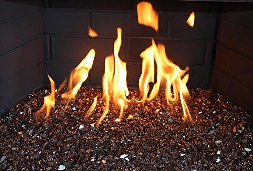 Hiland RFGLASS-2-RBLK Fire Glass, 20 lb, Black