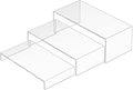Sezanrpt Acrylic Risers Display Stands 3pcs, Rectangular Dessert Table Display Set, Clear Display Shelf for Funko Pop, Collectibles, Retails, Shoes, Plants, Home Decors, Decoration - 7.5''x8''x8.5''