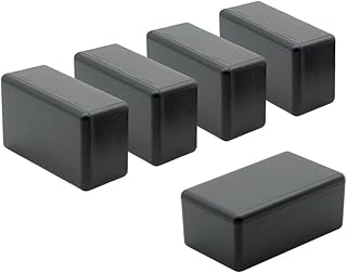 LeMotech 5Pcs ABS Plastic Electrical Project Case Power Junction Box, Project Box Black 2.4 x 1.4 x 1.0 inch (61 x 36 x 25 mm)