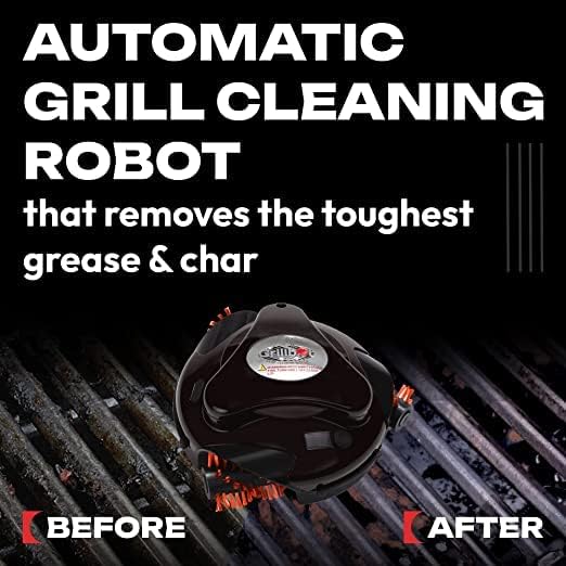 Grillbot Automatic Grill Cleaning Robot with Nylon Brushes, BBQ Grill Cleaner, Grill Brush, Grill Scraper, BBQ Accessories (Black, Grillbot Only)