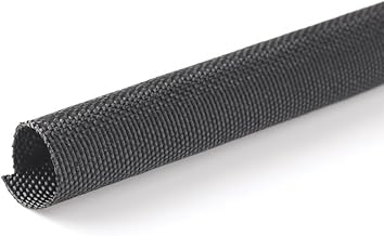 MGI SpeedWare Woven Mesh Split-Sleeve Wire Loom for High-Temperature Automotive Harness and Home Cable Management - 25 feet (1/8")