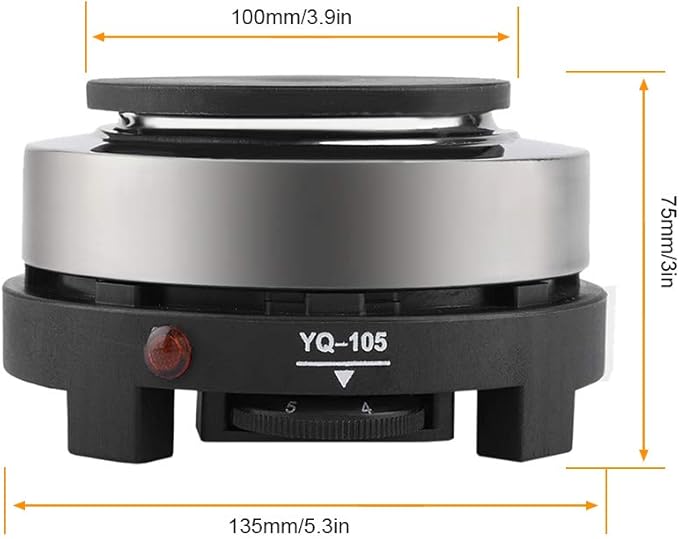 Tiiyee Small Hot Plate Mini Hot Plate, 500W Hot Plate Electric Moka Pot 110V Single Burner Portable Stove Cooktop Coffee Heater Water Heat Adjustable Temperature for RV Dorm Outdoor Camping Kitchen