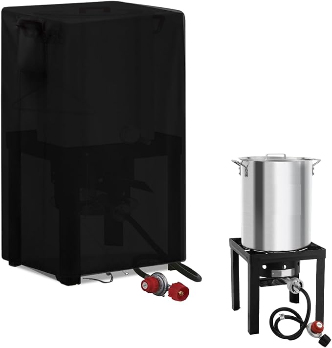 Outdoor Fryers Cover Fit for NUUK 30QT Turkey Fryer & 10QT Fish Fryer Combo Kit, Waterproof Outdoor Cooking Cover-(13"x 13" x 30")