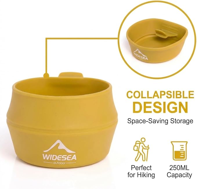 widesea 8PCS Camping Cookware Mess Kit Backpacking Outdoor Lightweight with Pot Pan Tableware