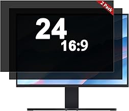 [2-Pack] 24 Inch Computer Privacy Screen Filter (16:9 Aspect Ratio) - Removable, Anti Glare & Blue Light Blocking, Compatible with HP Dell ASUS Acer Samsung Monitors