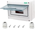 Breaker Box Distribution Protection Box, IP65 Clear Cover Electrical Box, ABS Power Supply Electronic Junction Box Din Rail Enclosure for Circuit Breaker on The Wall 8 Way(200x155x95mm)