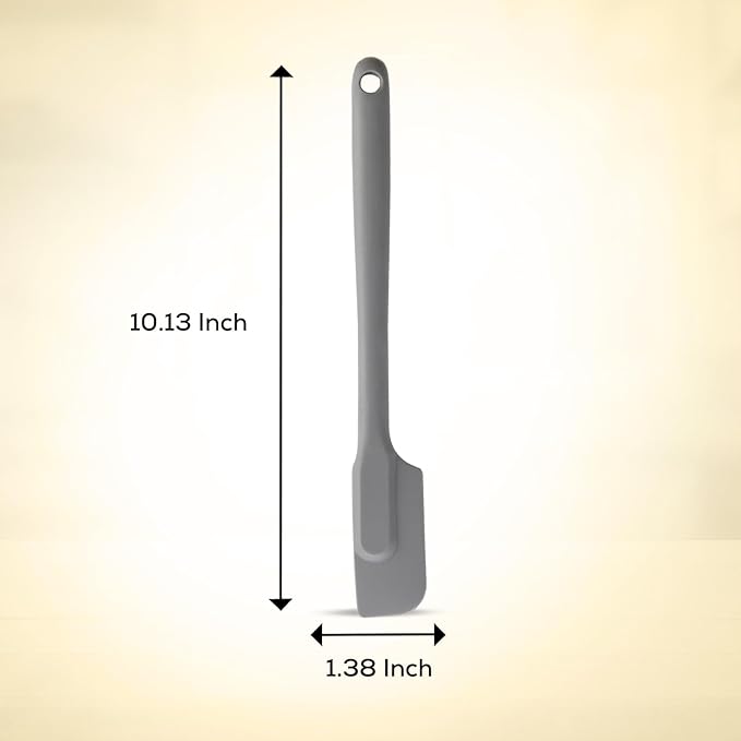 Mrs. Anderson’s Baking Silicone Slim Spatula, Flexible And Nonstick, One-Piece Design, Gray, For Mixing, Folding, Scraping, Baking, And Cooking