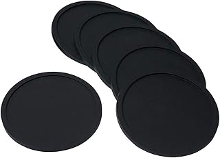 Coasters for Drinks Set of 6, Silicone Coasters for Coffee Table, Drink Coasters for Tabletop Protection, Office, Desk, Bar, Cup, Tea, Coffee, Beverage