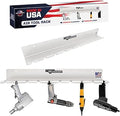 Pit Posse PP3118 Air Tool Pneumatic Rack Holder Organizer for Enclosed Trailer Garage Shop - Made in USA - Holds up to 10 Air Tools - Aluminum Tool Storage (Silver)