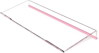 BEEGO Ergonomic Computer Keyboard Stand - Clear Acrylic Keyboard Riser Tilted Keyboard Holder Keyboard Tray with Lightpink Non-Slip Strip for Easy Typing at Home School Office Desk Accessories