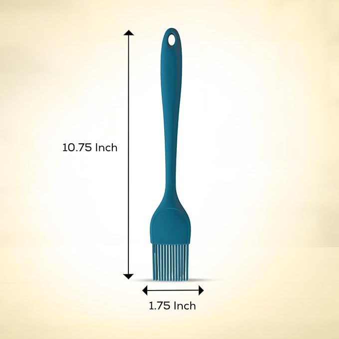 Mrs. Anderson’s Baking Silicone Basting Brush, Non-Stick, Heat Safe, Shed-Proof Bristles, Turquoise, 1.75-Inches, For Butter, Egg Wash, Glaze, And Baking Prep