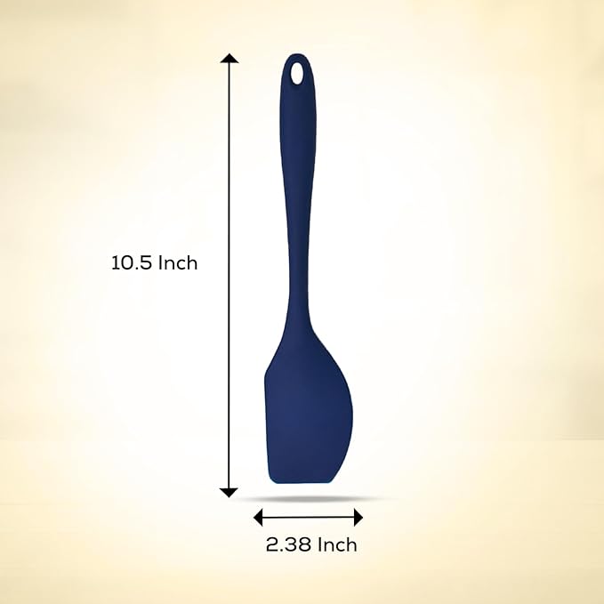 Mrs. Anderson’s Baking Silicone Scraper Spatula, Flexible And Nonstick, One-Piece Design, Navy Blue, For Mixing, Folding, Scraping, Baking, And Cooking