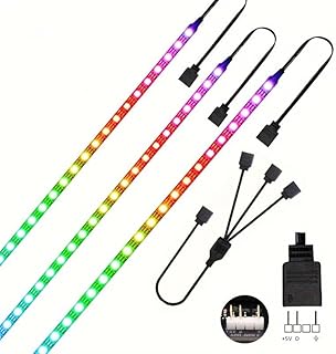 RGB Strip Light for PC Case, 3x19.7in 90LEDs Addressable LED Strip for Motherboard 5V 3-Pin Header Gaming Case DIY Lighting