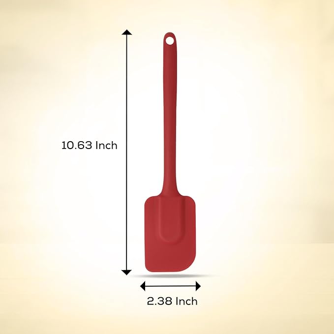 Mrs. Anderson’s Baking Silicone Spatula, Flexible And Nonstick, One-Piece Design, Red, For Mixing, Folding, Scraping, Baking, And Cooking