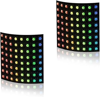 (2 Pack) WS2812B LED Matrix Panel, 8x8 64 Pixel RGB 5050SMD Individually Addressable IC MagicRGB Dream Full Color Flexible FPCB Work with K1000C for Image Video Text Display - DC5V