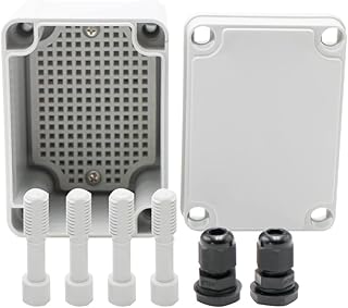 MAKERELE Weatherproof Outdoor Box Electrical with Cover 4.33”3.15”3.35” (1108085mm) Outdoor Universal Durable Cable Enclosure Dustproof with 2 NPT 1/4” Glands