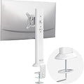 Hemudu Single Desk Monitor Arm Mount Stand Fit for 13 inch to 32 inch Flat Curved Computer Screen with Swivel, Height Adjustable, Rotation,Holds up to 77lbs, White