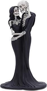 Nemesis Now Eternal Embrace Skeletons Figurine, Hand-Painted Resin Gothic Lovers Statue, Romantic Skeleton Decor, Perfect Gothic Wedding Cake Topper, 24cm