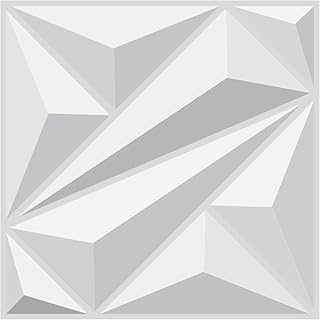 LEVOWAY 20 Pack 3D Wall Panels for Interior Wall Decor, 12''x12'' White Accent Textured Panels for Living Room, Gaming Room, TV Background