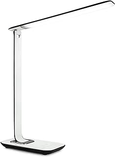Turcom LED Desk Lamp With USB Charging Port Dimmable Touch Controls w/Color Adjustment, Eye Care Task Lamp, 5W, 1000 Lux,Multicolor