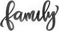 ViveGate Metal Family Signs for Home Decor Wall, 17.4"X9.1" Black Decor Sign Heavy Iron Happy Wall Art Cut Out Plaque Wall Decor