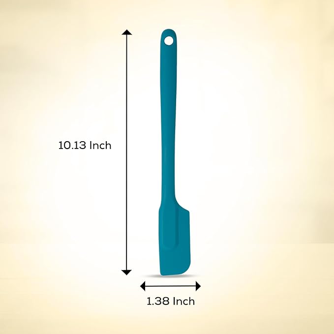 Mrs. Anderson’s Baking Silicone Slim Spatula, Flexible And Nonstick, One-Piece Design, Turquoise Blue, For Mixing, Folding, Scraping, Baking, And Cooking