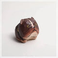 Hand Carved Wooden Brown Pit Bull Statue – Small American Bulldog Figurine, Collectible Wood Dog Sculpture, Unique Gift for Bulldog Lovers, Rustic Home & Office Desk Decor