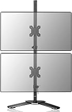 Suptek Dual LED LCD Monitor Stand up Free-Standing Desk Mount for 2 / Two Screens up to 32 inch Extra Tall 31.5 inch Pole Heavy Duty Fully Adjustable Stand Vertical Array (ML6802)