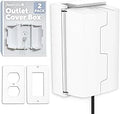 Jool Baby Outlet Cover Box for Child Safety (2 Pack) Duplex & Decorator Electrical Outlet Plates, Concealed Access Buttons, and Spacious Compartment
