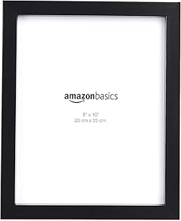Amazon Basics Rectangular Photo Picture Frame, 8" x 10", Wall Hanging or Tabletop Display, Black, 2-Pack, Horizontal or Vertical