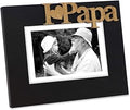 Isaac Jacobs Black Wood Sentiments 'I Love Papa' / I Heart Papa Picture Frame, 5x7 inch with Mat, Photo Gift for Grandpa, Family, Display on Tabletop, Desk (Black, 5x7 (Matted 4x6))