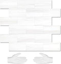 STICKGOO 20-Sheet Subway Tile Peel and Stick Backsplash, Seamless Design Matte Dolomite Kitchen Backsplash Wall Tiles, PVC Stick on Backsplash for Kitchen, Bathroom, RV, Fireplace