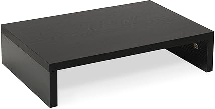 TEAMIX 14.2 inch Monitor Stand Riser, Wood Monitor Riser with Storage for Desk Small Monitor Stand TV/Screen/PC/Laptop Riser Computer Stand Desktop Shelf (Black-14.2 inch)