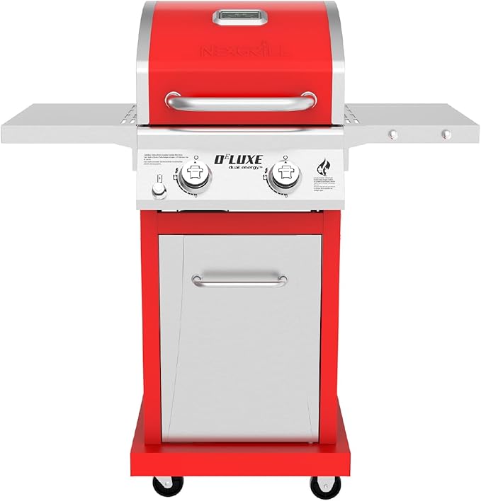 Nexgrill Deluxe 2-Burner Gas Grill with 401 SQ In Grate, 28000 BTUs, Stainless Steel Control Panel & Foldable Side Table, Propane BBQ Grill for Outdoor Cooking, Patios, Backyards and More - 720-0864R