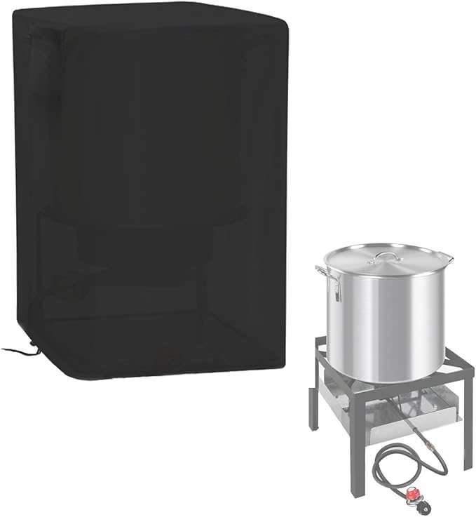 Outdoor Fryers Cover for Pipopa 60QT Crawfish Boiler | Seafood Boiling Kit , Waterproof Propane Jet Burner Cover, Dustproof Protect Covers for Outdoor Cooking-20"D x 20"W x 32"H