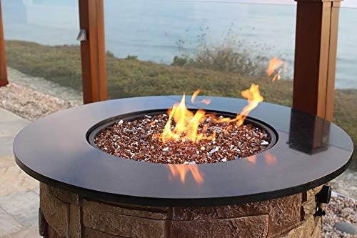 Hiland Reflective Fire Glass for Propane or Natural Gas Fire Pit Table, 10 lb, Copper