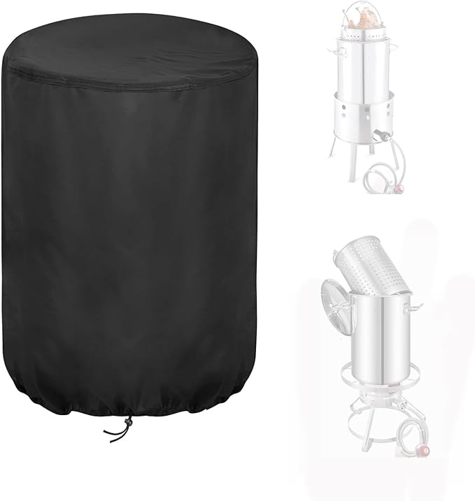 Outdoor Fryers Cover, Waterproof Deep Fryer Cover for Outdoor Cooking - 15" D x 28" H