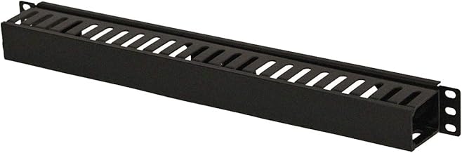 NavePoint 1U Plastic Rack Mount Horizontal Cable Manager Duct Raceway for 19 Inch Server Rack