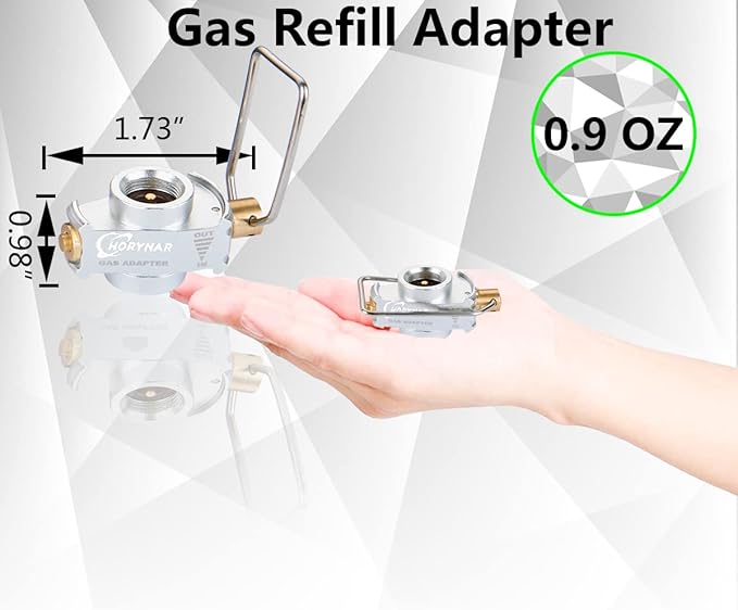 Horynar Butane Refill Adapter Isobutane Fuel Canister Isobutane Canister Butane Propane adapter with Exhaust Air Pressure Button/Great for jetboil fuel Canister/Backpacking Camping Stove Adapter
