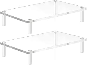 YestBuy Acrylic Monitor Stand Riser, Clear Computer Stand for Laptop, iMac, Pc, Printer, Desktop Ergonomic, Desk Riser Work from Home Accessories Office Supplies Platform Save Space